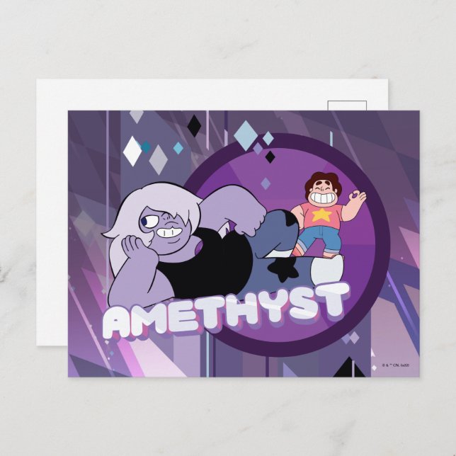 Steven Universe | Amethyst Karaktärs Grafik Vykort (Fram/baksida)