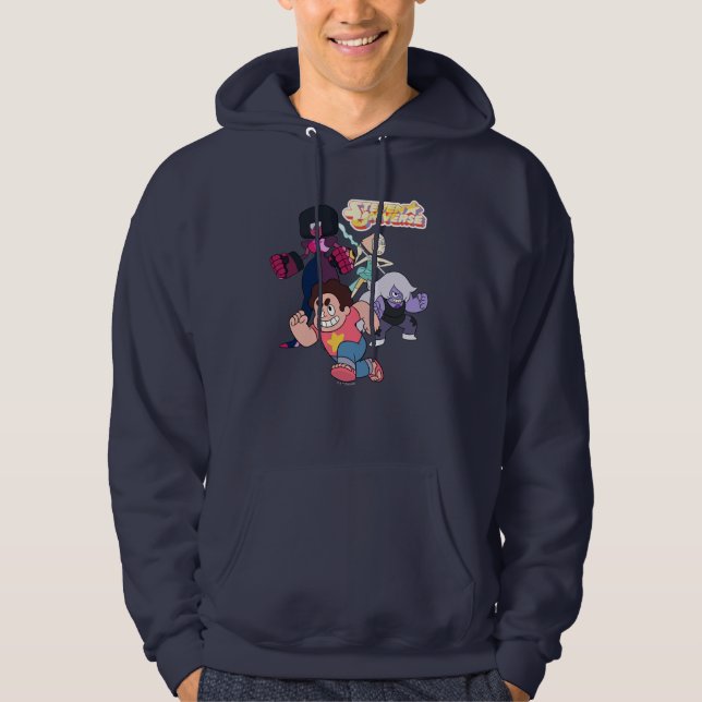 Steven Universe | Crystal Gem Group Action Hoodie (Framsida)