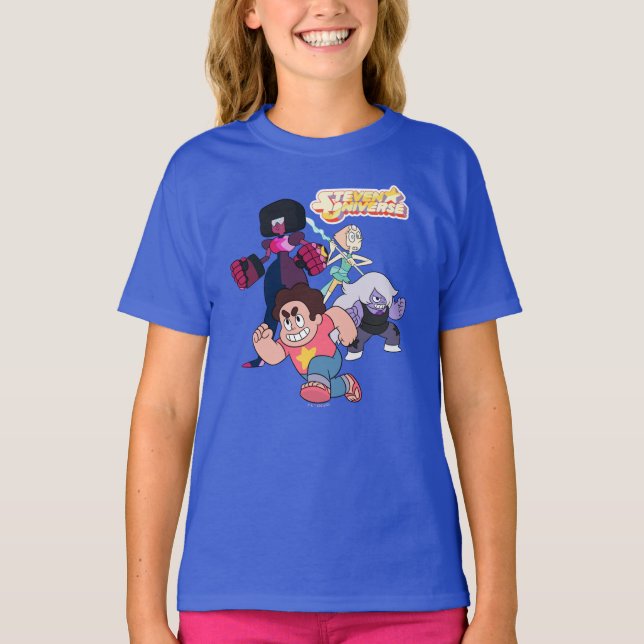 Steven Universe | Crystal Gem Group Action T Shirt (Framsida)