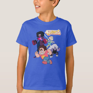 Steven Universe   Crystal Gem Group Action T Shirt