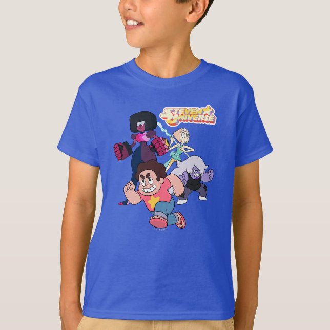 Steven Universe | Crystal Gem Group Action T Shirt (Framsida)