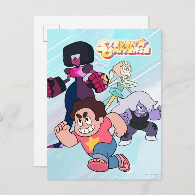 Steven Universe | Crystal Gem Group Action Vykort (Fram/baksida)