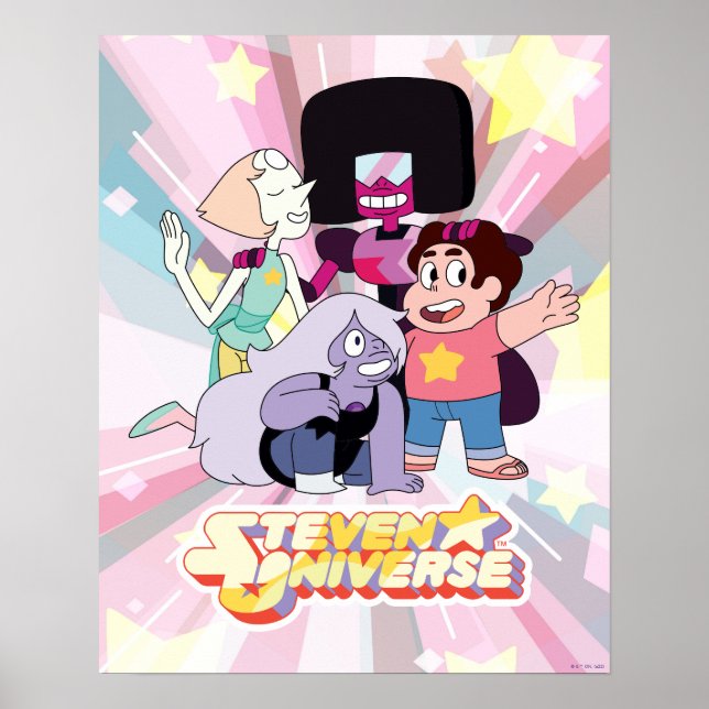 Steven Universe | Crystal Gem Group Huddle Poster (Framsidan)
