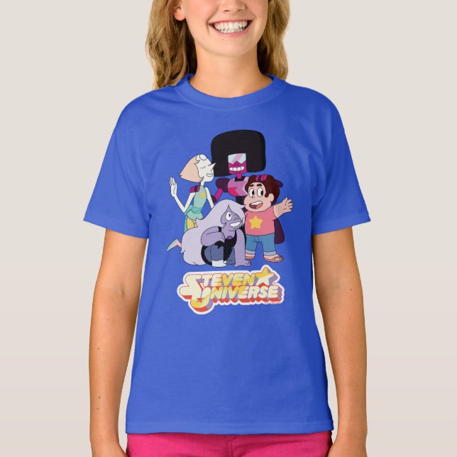 Steven Universe | Crystal Gem Group Huddle T Shirt (Framsida)