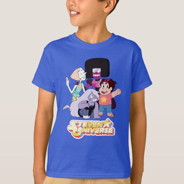 Steven Universe | Crystal Gem Group Huddle T Shirt (Framsida)