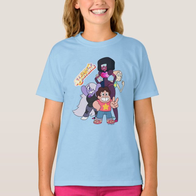 Steven Universe | Crystal Gem Group Pose T Shirt (Framsida)