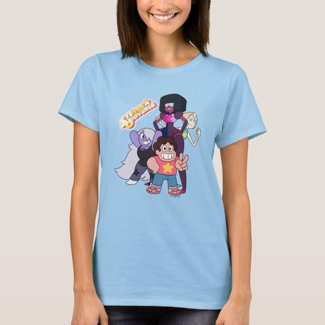Steven Universe | Crystal Gem Group Pose T Shirt (Framsida)