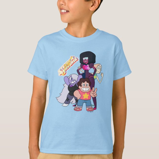 Steven Universe | Crystal Gem Group Pose T Shirt (Framsida)