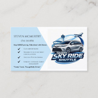 Steven's Sky Ride Shuttle Visitkort