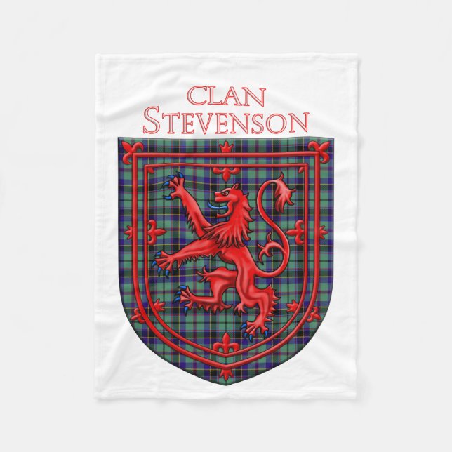 Stevenson Tartan Scottish Plaid Lion Rampant Fleecefilt (Framsidan)