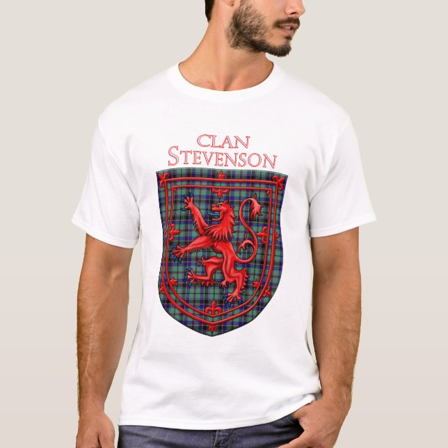 Stevenson Tartan Scottish Play Lejon Rampant T Shirt (Framsida)