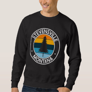 Stevensville Montana MT USA City Pride Retro Sunse Lång Ärmad Tröja