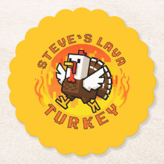 Steve's Lava Chicken Turkey Minecraft Thanksgiving Underlägg Papper