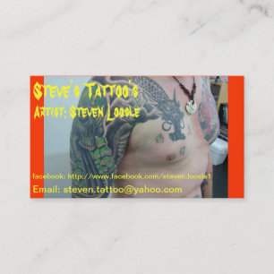 Steves tatuering visitkort tidsbeställning kort