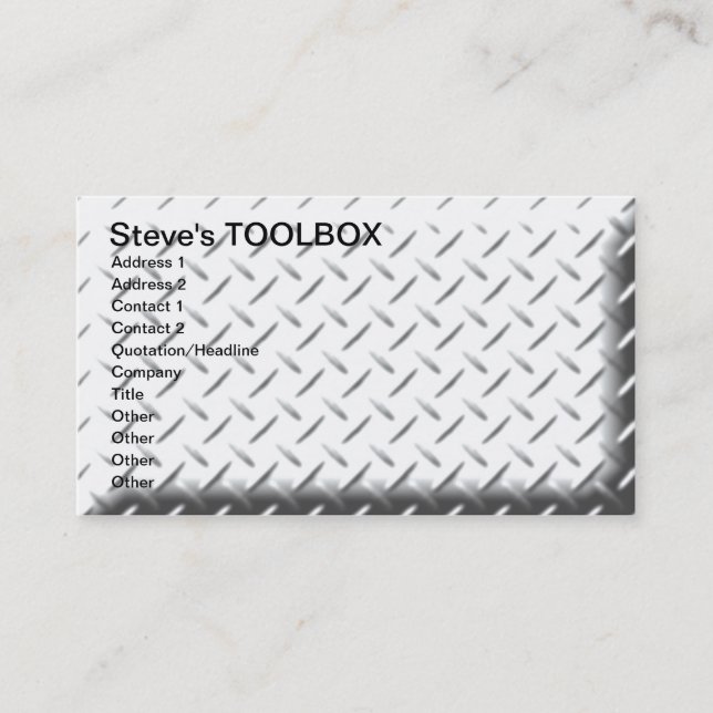Steve's TOOLBOX Visitkort (Framsida)