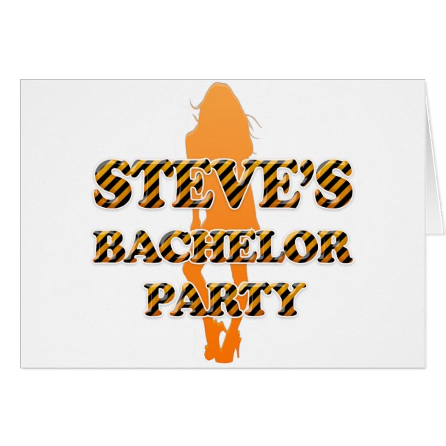 Steves ungkarlparty hälsningskort (Framsidan Horizontal)