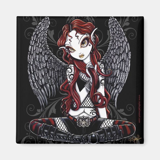 "Stevie" Gothic Tattoo Angel Magnet" Magnet (Framsidan)