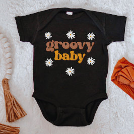 STEVIE Retro 70's Mustard Daisy Groovy Baby Baby B T Shirt