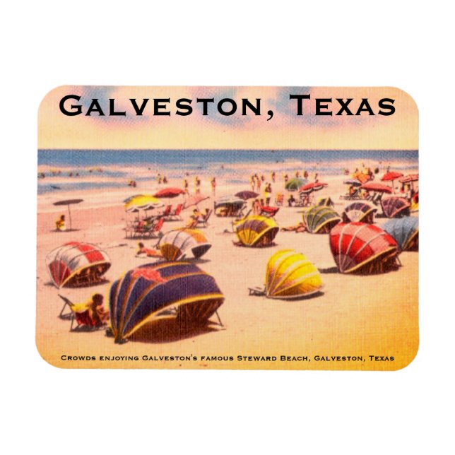 Steward Beach, Galveston, Texas Magnet (Horisontell)