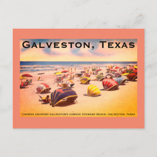 Steward Beach, Galveston, Texas Vykort