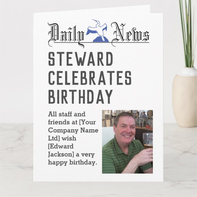 Steward Birthday Card för att anpassa Kort (Framsida)