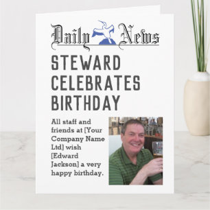 Steward Birthday Card för att anpassa Kort