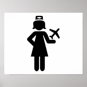 Stewardessflygplan Poster