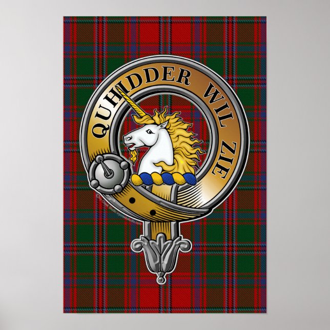 Stewart Appin Tartan & Badge Poster (Framsidan)