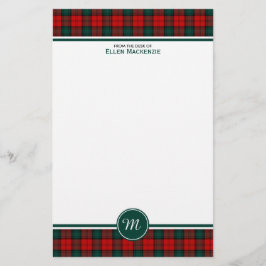 Stewart av Atholl Klan Tartan Monogram Brevpapper