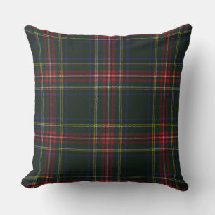 Stewart Black Modern Original Scottish Tartan Kudde
