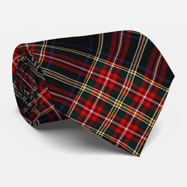 Stewart Black Original Scottish Tartan Neck Tie Slips (Rullad)