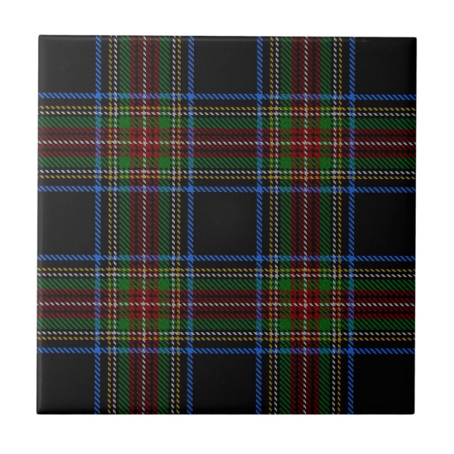 Stewart Black Tartan Kakelplatta (Framsidan)