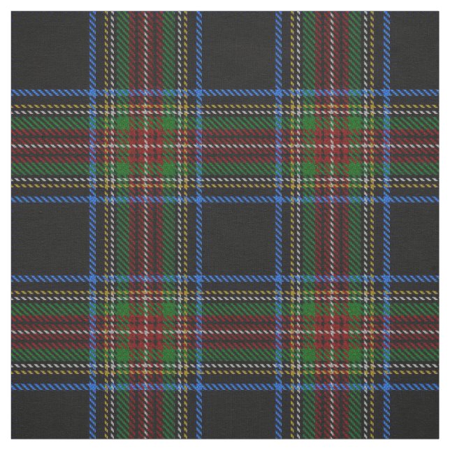 Stewart Black Tartan Tyg (Provkarta)