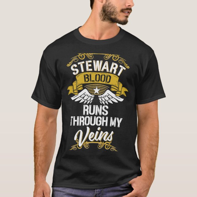 Stewart Blood Springa genom mina Veins T Shirt (Framsida)