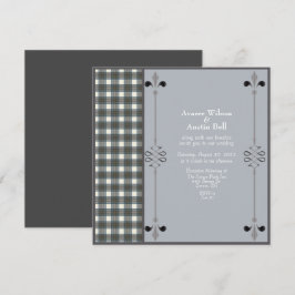 Stewart Blue Dress Tartan Wedbjudande Inbjudningar
