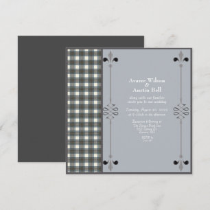 Stewart Blue Dress Tartan Wedbjudande Inbjudningar