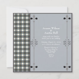 Stewart Blue Dress Tartan Wedbjudande Inbjudningar