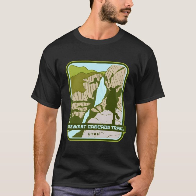 Stewart Cascade Trail - Utah hiker T Shirt (Framsida)