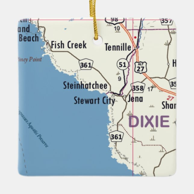 Stewart City Florida Karta Julgransprydnad Keramik (Framsida)