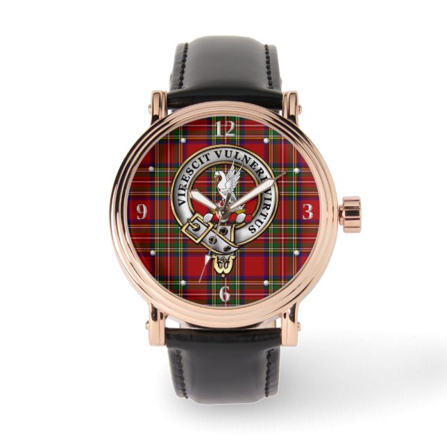 Stewart Clan Badge & Tartan   Armbandsur (Framsida)