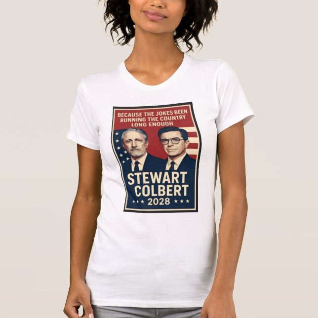 Stewart/Colbert 2028 T Shirt (Framsida)