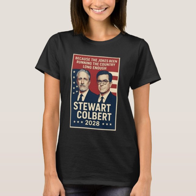 Stewart/Colbert 2028 T Shirt (Framsida)