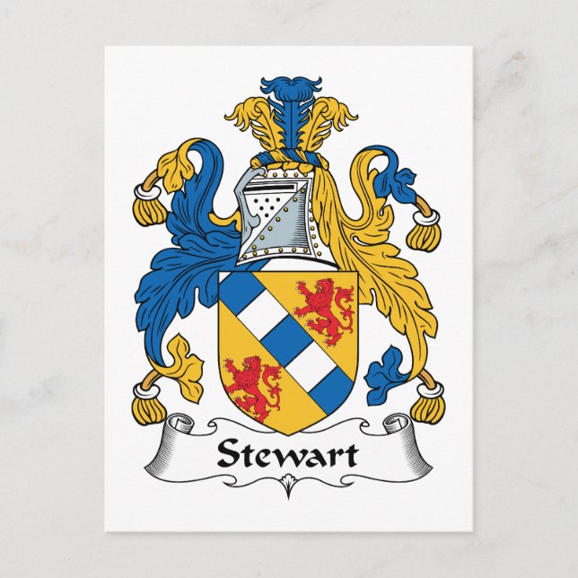 Stewart Family Crest Vykort (Framsida)