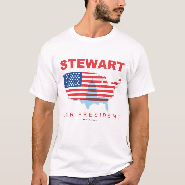 Stewart för president t-shirt (Framsida)