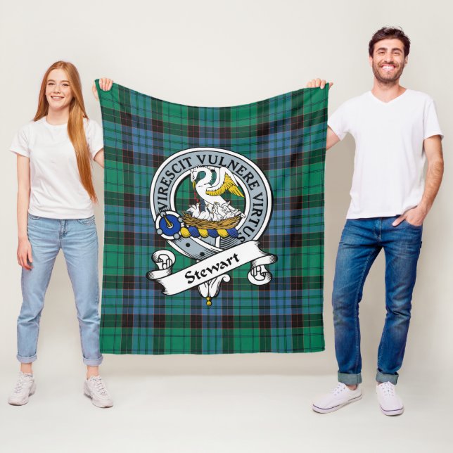 Stewart gammal urgammal klanmärke tartan rutig mön fleecefilt (På plats)