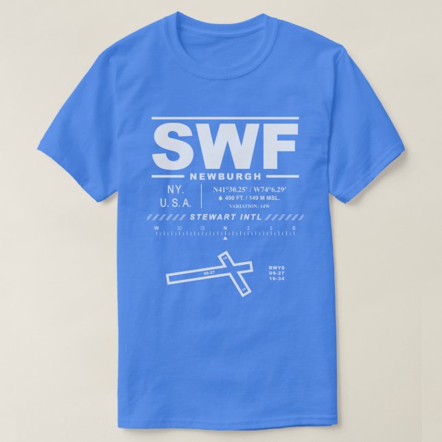 Stewart Internationell flygplats SWF Tee Shirt (Design framsida)