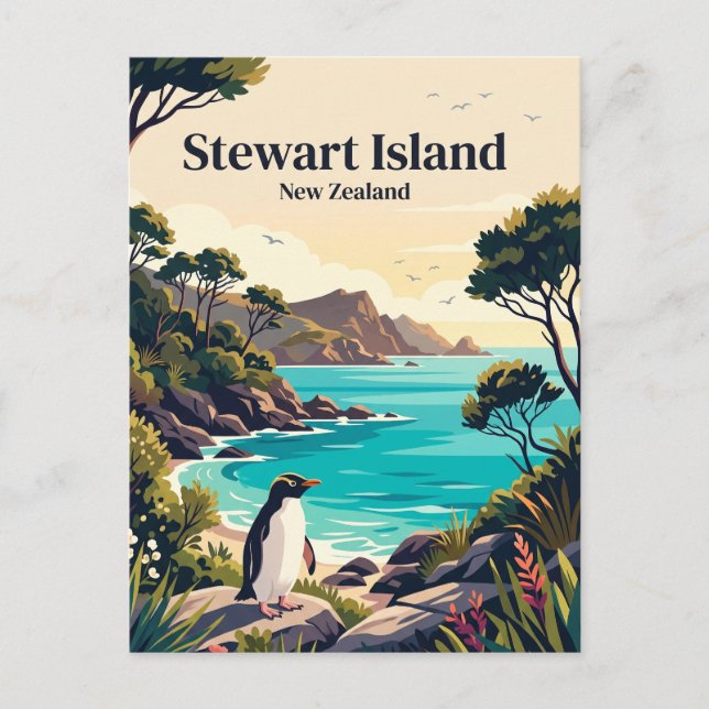 Stewart Island Nya Zeeland Vykort (Framsida)