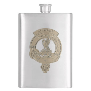 Stewart Klan Badge Embossed Flask Fickplunta