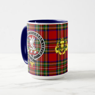 Stewart Klan Badge & Tartan Mugg