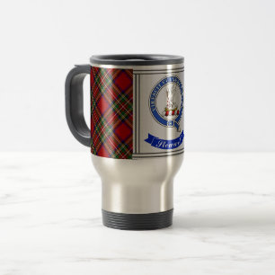 Stewart Klan Badge & Tartan Personlig Resemugg